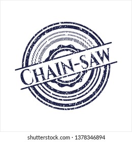 Blue Chain-saw distress rubber grunge seal