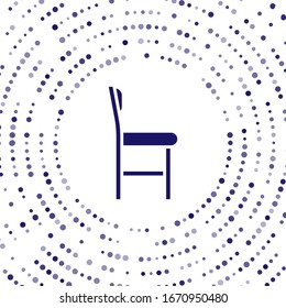Blue Chair icon isolated on white background. Abstract circle random dots. Vector Illustration