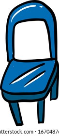 Silla azul, ilustración, vector sobre fondo blanco.