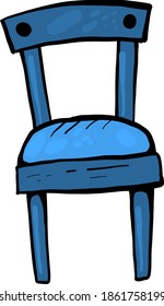 Blue chair, illustration, vector on white background.