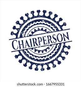 Blue Chairperson distress grunge seal