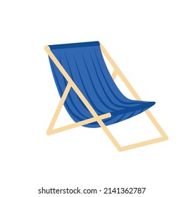 Blue chaise longue vector stock illustration. Isolated on a white background.