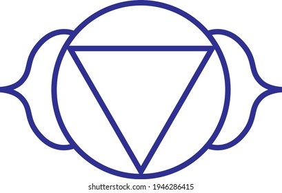 Blue chakra vector art Ajna Third eye Chakra system Sacred geometry Yoga Healing Spiritual Symbol Aura energy Balance Meditation Mind Body Harmony Zen Buddha Universe Hinduism Religion sign Simple art