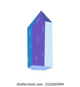 Blue chalcedony. Crystal Gemstone magic. Bright and shiny. Colorful vector isolated illustration hand drawn. Icon single element