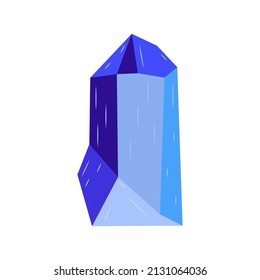 Calcedonia azul. Magia de Gemstone cristal. Luminoso y brillante. Ilustración aislada de vector colorido dibujada a mano. Elemento individual de icono