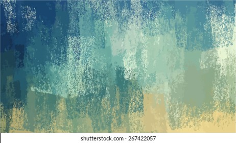 Blue chalk brush strokes background. Vector version
