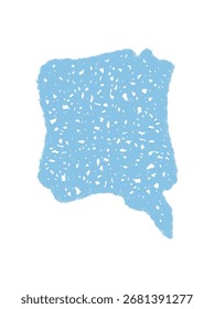 Blue chalk squiggle speech bubble with sketch texture. Rectangle message in scribble style, shaped as a fluid graphic, ideal for creative conversation or abstract communication themes.