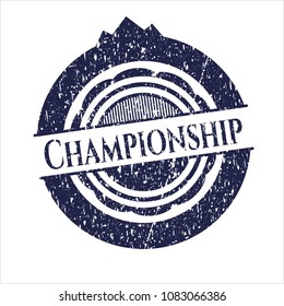  Blue Championship distressed grunge seal