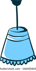 blauer Kronleuchter, Illustration, Vektorgrafik auf weißem Hintergrund.