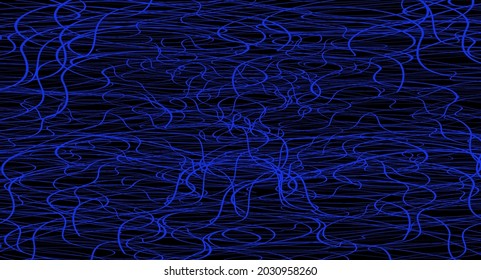 Blue chaotic lines background. Hand drawn lines. Tangled chaotic pattern. Vector illustration.