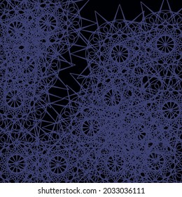 Azul Caótico Nocturno Patrón de misterio Negro Formas Índigo Fondo. Las Estrellas Calman Mandala Lace Frío Imprimen Papel Tejido Oscuro. Mesy Ice Network Lujo Ornamental Vintage Darkness Ornament Ornament.