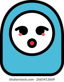 a blue character with a greatly surprised expression