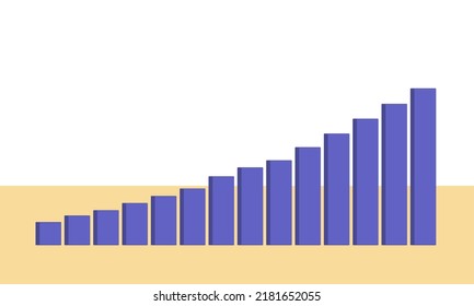 Icono de la barra del gráfico azul, crecimiento económico mundial, finanzas y temas empresariales