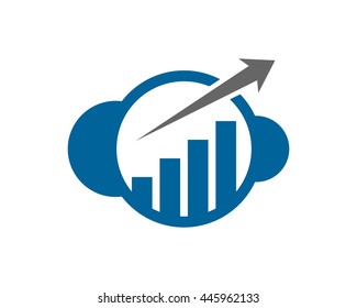 blue chart cloud chart diagram business image vector icon logo symbol