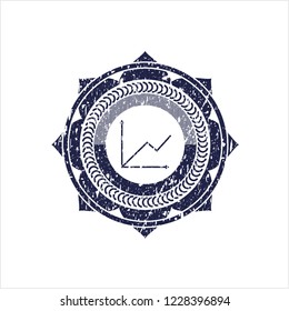 Blue chart icon with rubber seal texture