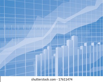 Blue chart vector background.