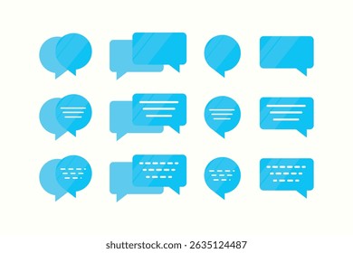 Blue Chat Bubble Icon Set

