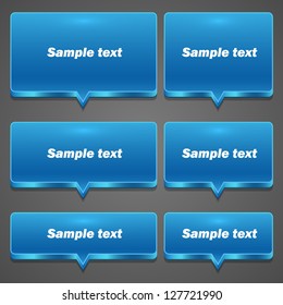 Blue Chat frame set icon all sizes, Vector illustration