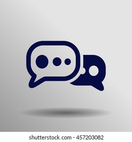 blue Chat Icon button logo symbol concept high quality on the gray background