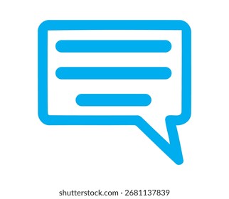 Vetor de ícone de mensagem de bate-papo azul, símbolo de comunicação de balão de fala, arquivo editável digital de vetor