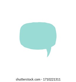 blue chat speech bubble with on white background. Talk, chat message, comment, communicate, messenger concept. Vector flat icon. Tint, hint, quote, citation. Help window.