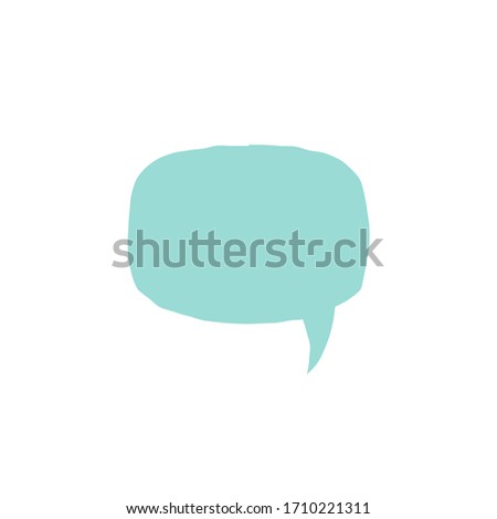 blue chat speech bubble with on white background. Talk, chat message, comment, communicate, messenger concept. Vector flat icon. Tint, hint, quote, citation. Help window.
