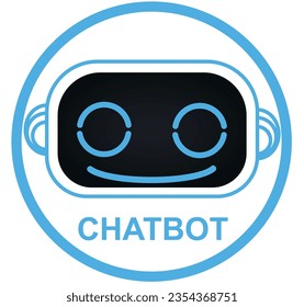 Blue chatbot icon. vector illustration