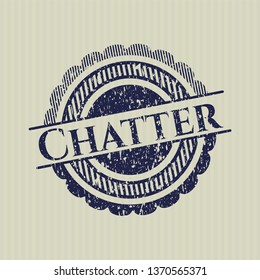 Blue Chatter rubber stamp with grunge texture