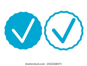 Blue check box blue icon.