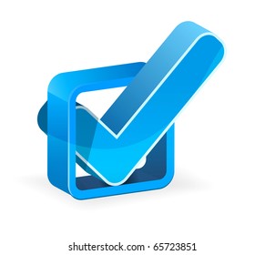 Blue check box with check mark