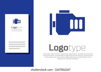 Blue Check engine icon isolated on white background. Logo design template element. Vector