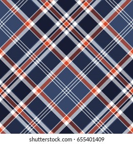 Blue check fabric texture pixel seamless pattern. Vector illustration