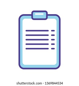 Blue check list   icon vector illustration  isolated on white background