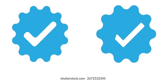 Symbol für das blaue Häkchen für das Abzeichen für die geprüfte Zertifizierung und Genehmigung