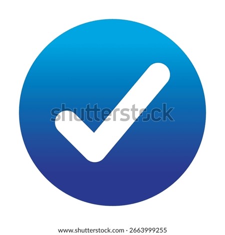 Blue check mark icon in a circle. Tick symbol in blue color, vector illustration. Check mark icon symbol vector. Symbol for website computer, mobile and app. EPS 10