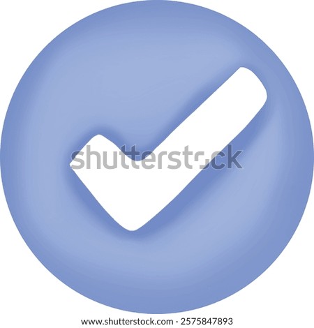 blue check mark icon on transparent background