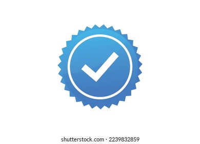 Blue check mark icon. Profile verified badge. 