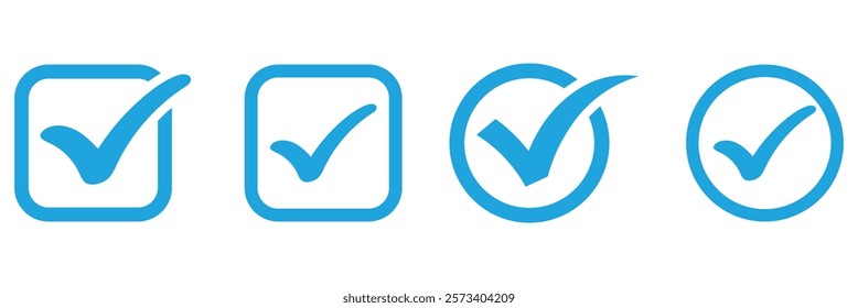 Blue Check Mark icon. Blue check mark symbol. modern blue verification check mark icon. Professional blue check badge vector icon set isolated on white background.