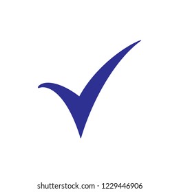 Blue check mark icon. Tick symbol, tick icon vector illustration.