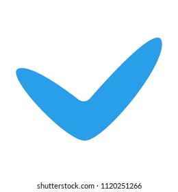 Blue check mark icon. Vector.