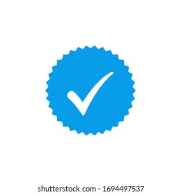 Blue Check Mark Icon Vector Design, Profile Verified Badge