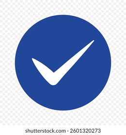 Blue check mark icon vector design, profile verified badge. EPS 10.