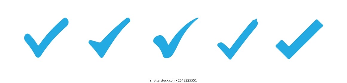 Blue check mark icon. Check mark vector icon. check box icon with correct, accept checkmark icons. Vector illustration eps 10