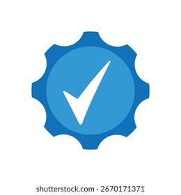 Blue check mark icon vector design template for UI, UX