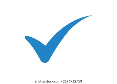 Blue check mark icon vector on transparent background online payment sent icon concept