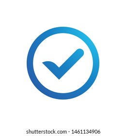 Blue Check Mark Logo Template Vector Icon Design