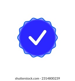 Blue check mark. Social network quality mark Tweet. Vector illustration. Stock image.