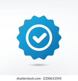 Blue check mark. tick check mark design isolated on white background