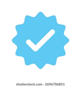 Blue check mark tick verification icon symbol vector.