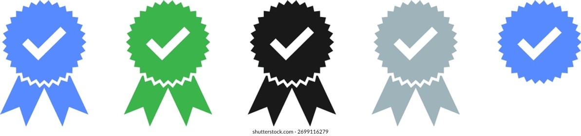 Blaues Häkchen Häkchen Überprüfung Symbol Vektor.
